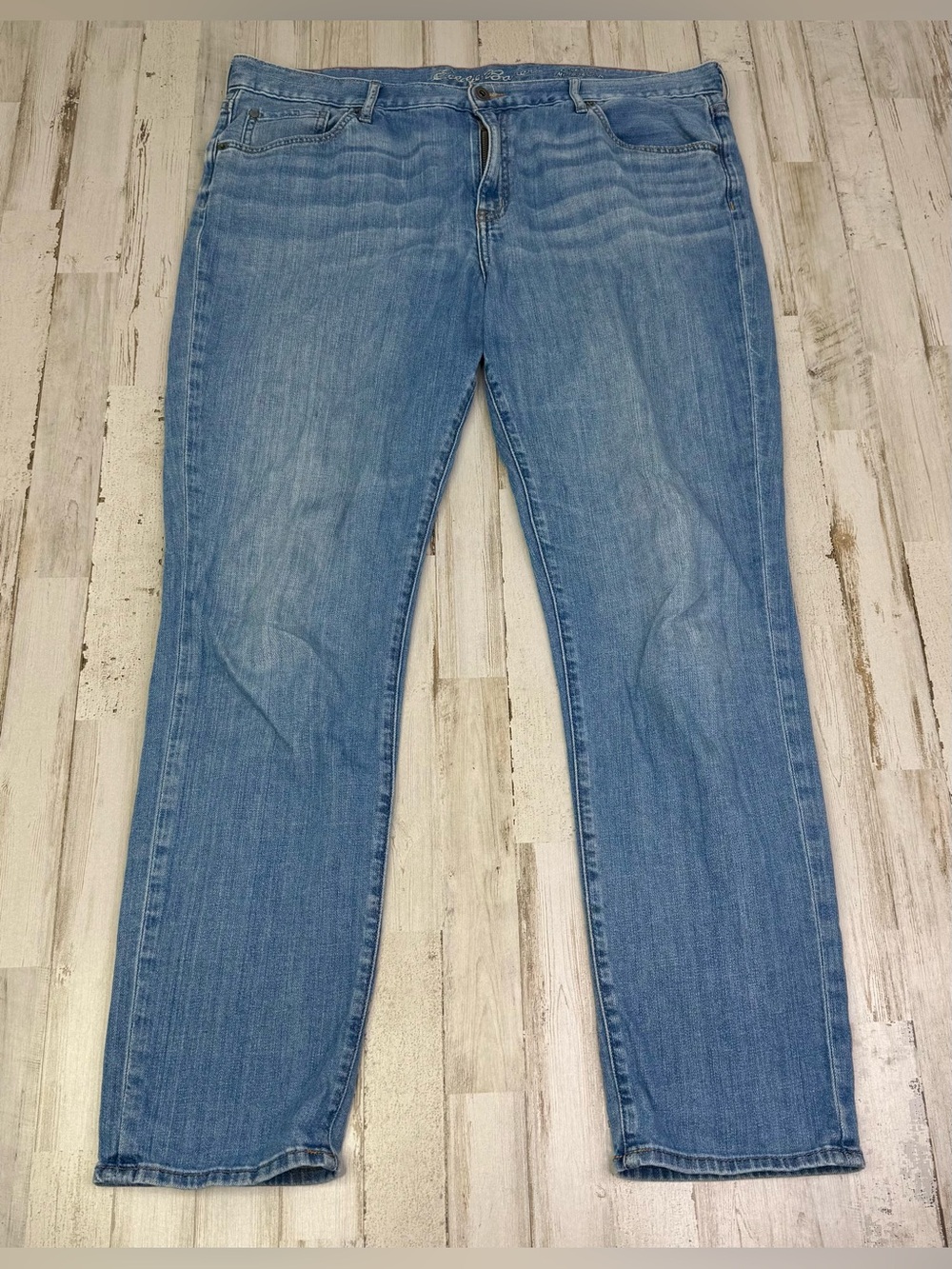 Eddie Bauer Womens Blue Jeans 14 (38x30) Boyfriend Mid Rise Slim